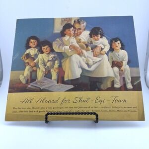 1937 Dionne Quintuplets All Aboard for Shut-Eye-Town Paper Doll Book Palmolive